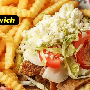 a sandwich and french fries
