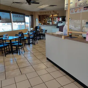 the inside of a restaurant