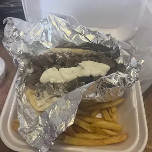 I like extra tzatziki so that's why it's so much lol