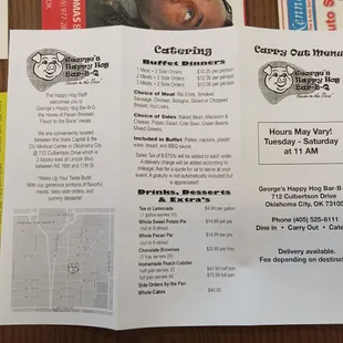 Menu as of July 2024