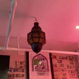  lamp hanging from the ceiling
