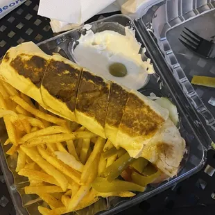 Chicken Shawarma Platter with fries