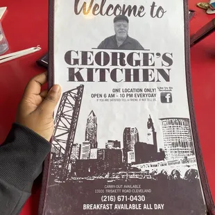 Old menu but new hours. 6am-3pm
