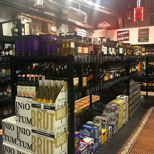 a large selection of liquor