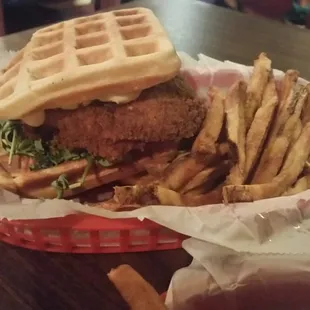 Rockin Chicken Waffle Sandwich