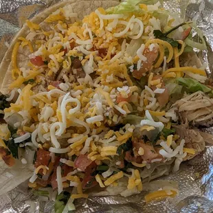 Chicken soft taco
