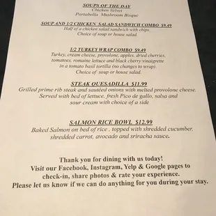 Wednesday Daily Specials