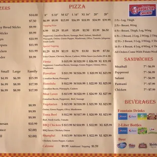 Updated menu