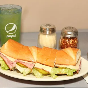 a sub sandwich on a plate
