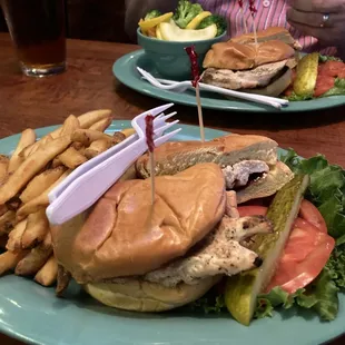 Grilled Chicken Sandwich and Fries