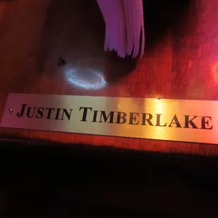 Justin Timberlake sat at this table. He was in town filming &quot;Trouble with the Curve&quot; (2012).