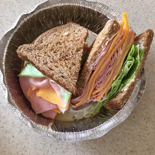 Ham &amp; cheese sandwich $6.75