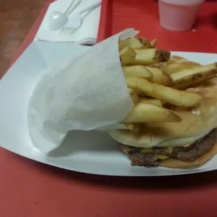 Double cheese burger combination