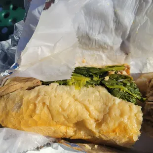 Roast pork with sharp provolone and broccoli rabe