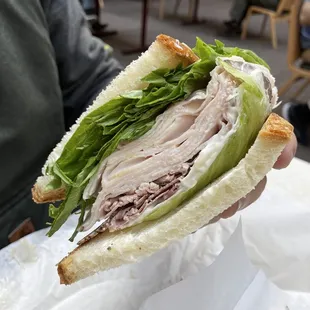 Turkey and roast beef on sourdough