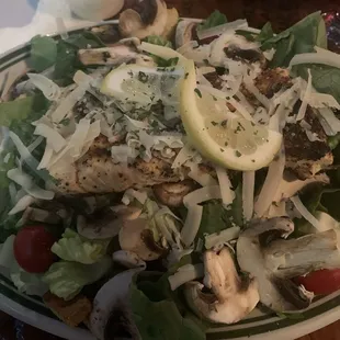 Sensational salad with grilled salmon.