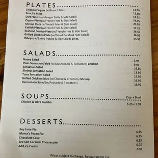 Georges Southside - Menu