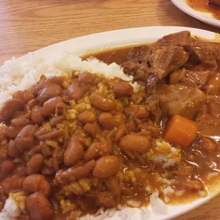 Rice beans and beef stew