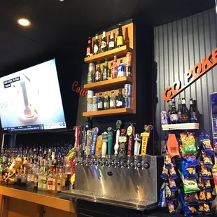 Tap and beer bottles