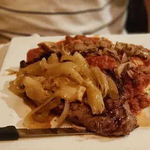 Steak and spaghetti combo