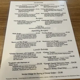 menu