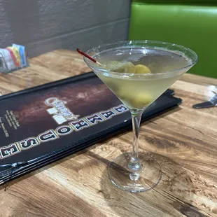 Extra dirty martini with 3 olives
