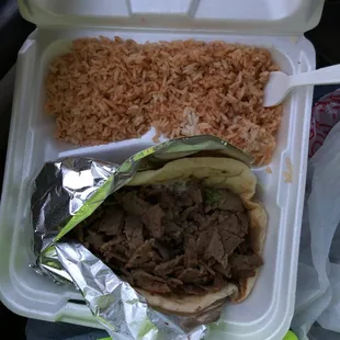 Gyro and Spicy Rice