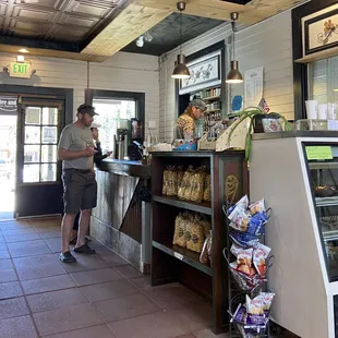 a man standing at the counter