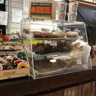 a display of pastries