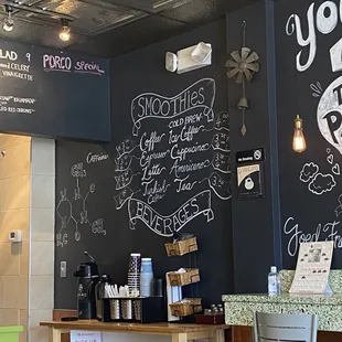 the interior of a coffee shop