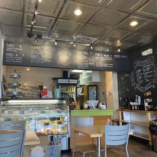 the interior of a cafe