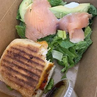 Fusion and Primavera Salad with smoked salmon