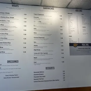 menu