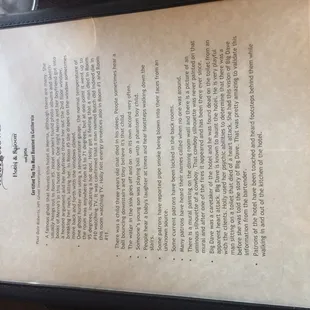 Ghost sightings in hotel and saloon!