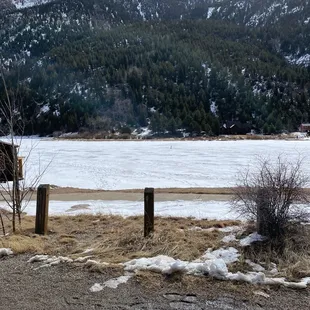 See the snowman on the frozen lake ?!!!!!