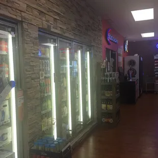 The cooler section as well as the growler filling station