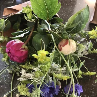 a bouquet of flowers