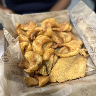 Catfish basket with Greek fries