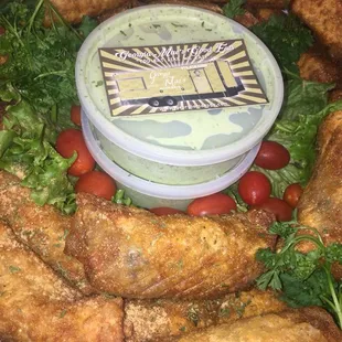 Tray of our SW Enchilada Egg Rolls