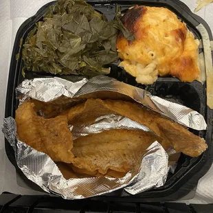 Whiting w/Collard Greens/Mac &amp; Cheese