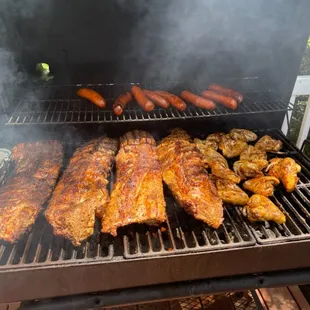 smoke coming from the grill