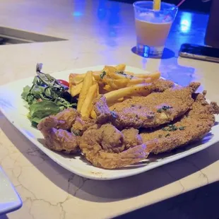 Fried catfish and shrimp w/ fries