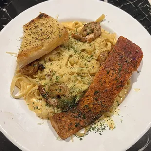 Salmon and Shrimp Pasta