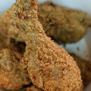 Cornmeal+flour fried chicken, super unique and tasty.