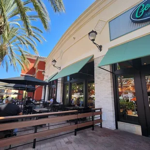 Outdoor patio dining area.