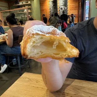 Inside of the beignet.