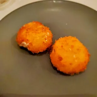 My course #2 came w/fried goat cheese but as I'm dairy free, my hubby got to enjoy them