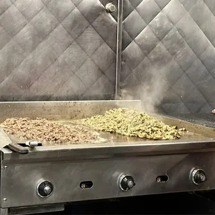Beef Shawarma &amp; Chicken Shawarma on the griddle
