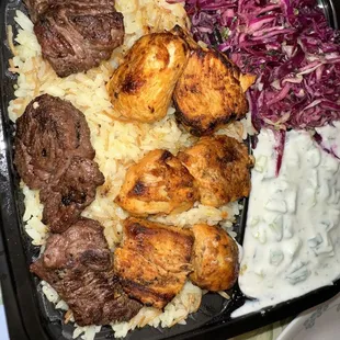 Combo Plate, I didn't like lamb so had 2 chickens