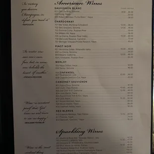 Wine List